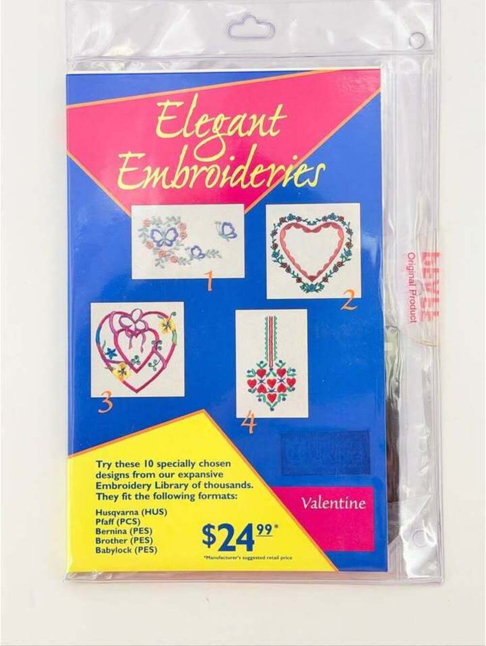 Elegant Embroideries Valentine Embroidery Design Card